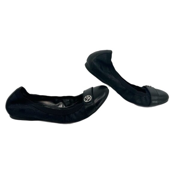 Coach Black Cap Toe Chelsey Flats | Size 7 - Picture 1 of 8